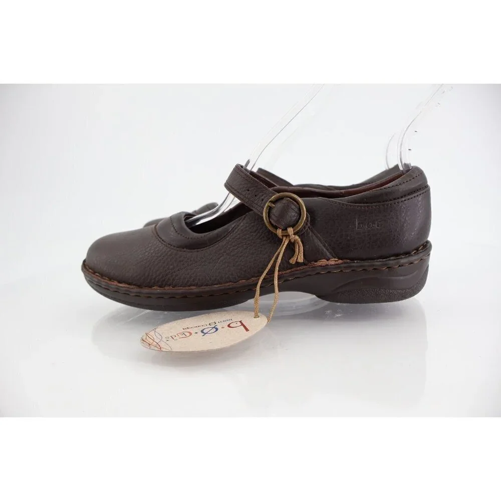 Born Girls Mary Jane Shoe Size 5 Brown Leather Flat Opanka Comfy Casual